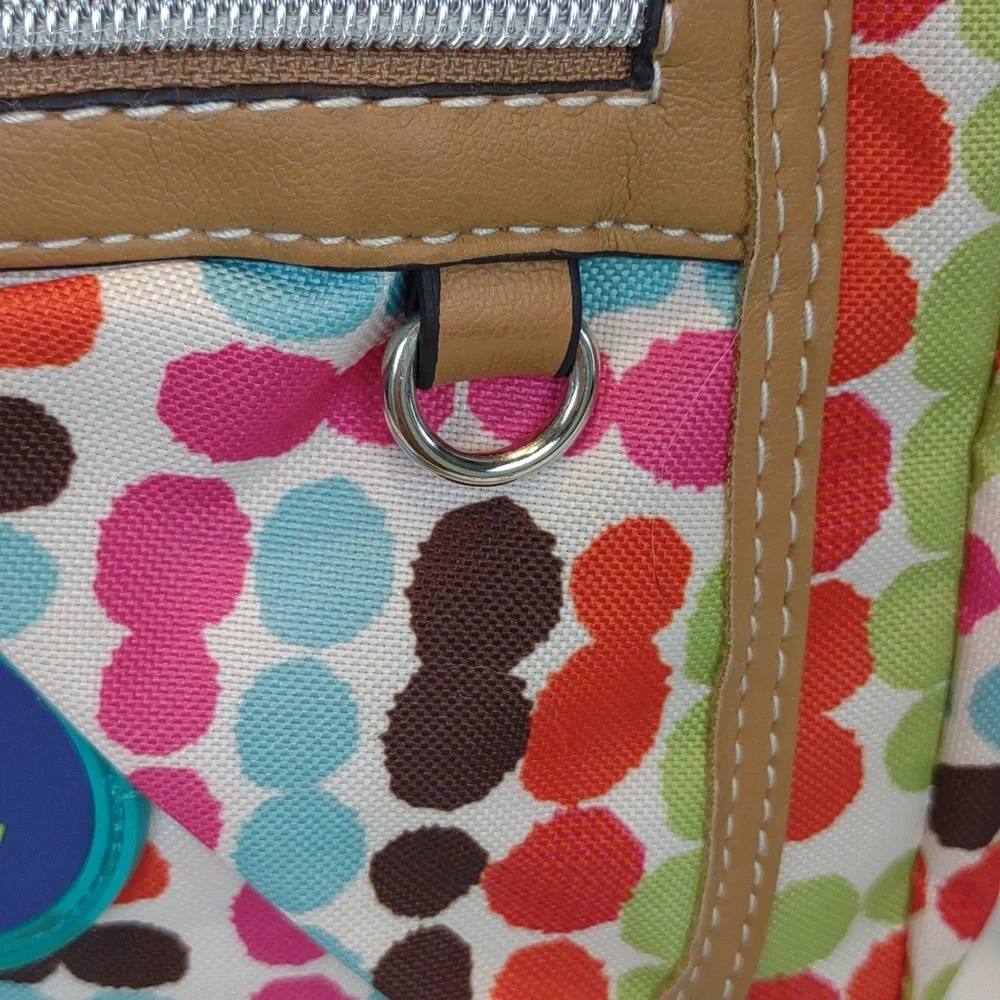 Lily Bloom Multi-Color Polka Dot Crossbody Purse Karma Bloom Fabric Initial 